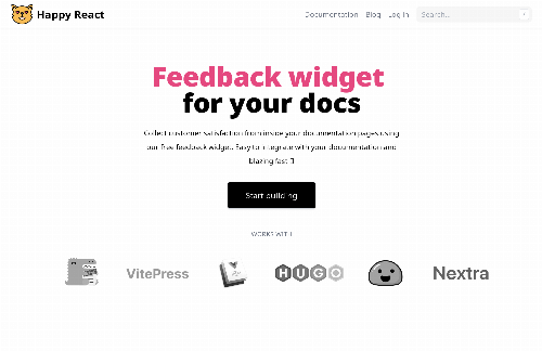 startuptile Happy React-Feedback widget  for your docs