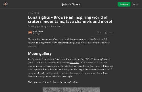 startuptile Luna Sights – Browse curated craters, mountains, lava channels and more-