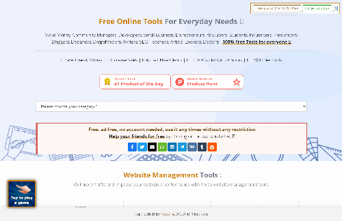 startuptile 1tools.co-100%  Free Online tools for Everyday Needs