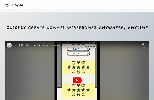 startuptile TinyUX – Grid based low-fi wireframing on your mobile phone-
