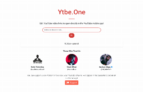 startuptile Ytbe.one-Open YouTube videos directly in the app!