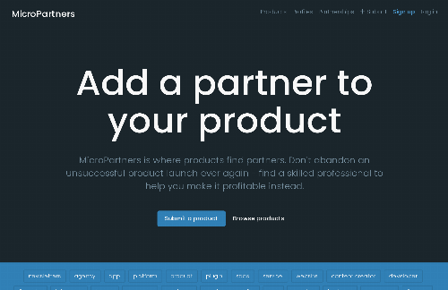 startuptile MicroPartners-Add a partner to your product and make it profitable.
