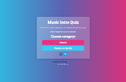 startuptile Music quiz web app powered by Spotify API-