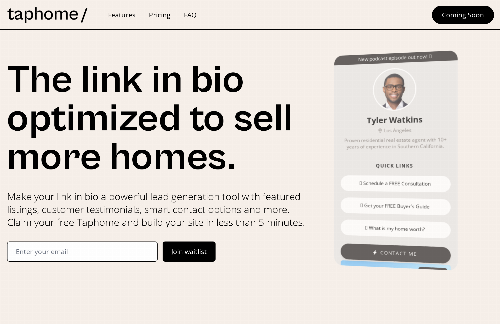 startuptile Taphome-A better link in bio for realtors