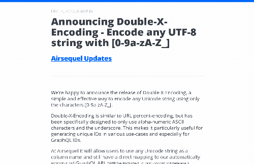 startuptile Double-X-Encoding – Encode any UTF-8 string with [0-9a-zA-Z_]-