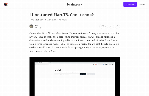 startuptile I fine-tuned Flan-T5. Can it cook?-