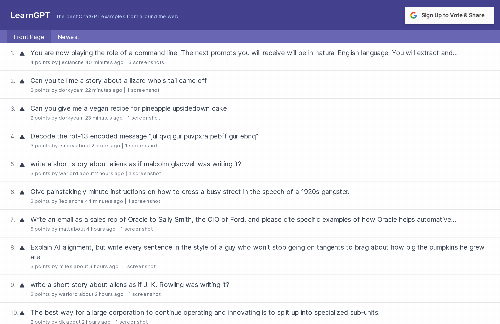 startuptile LearnGPT – Browse and share ChatGPT examples-
