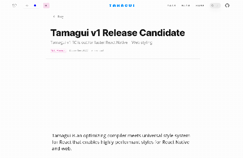 startuptile Tamagui v1 Release Candidate-