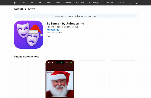 startuptile BeSanta, Real time Santa Claus AI avatars on your iPhone-