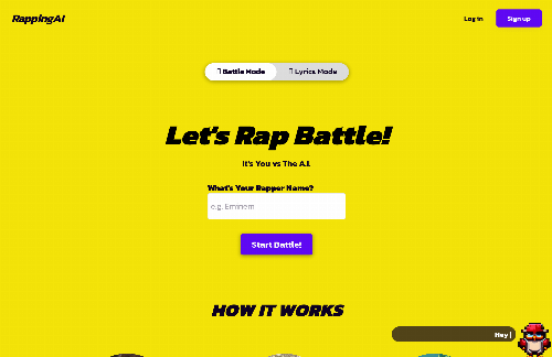 startuptile ChatGPT but for Rap Battles-