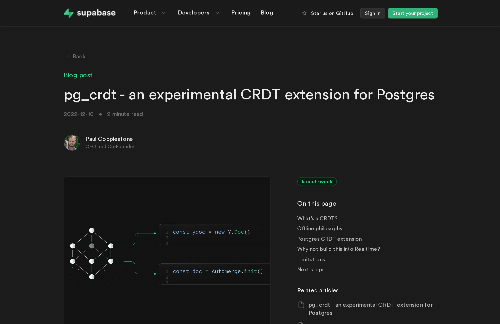 startuptile Pg_CRDT – an experimental CRDT extension for Postgres-