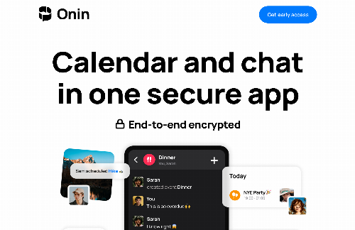 startuptile Onin – E2EE calendar and chat app-