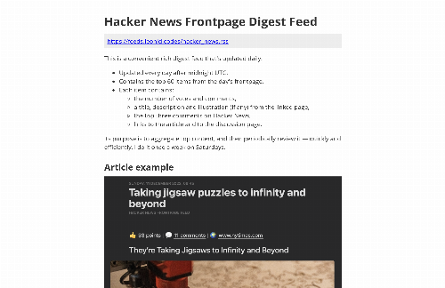 startuptile A rich daily digest feed for Hacker News-