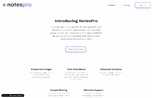 startuptile NotesPro-Digital Note Pages for Churches