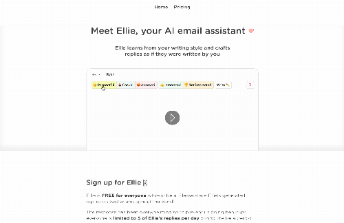 startuptile Ellie – Your GPT-3 email assistant-