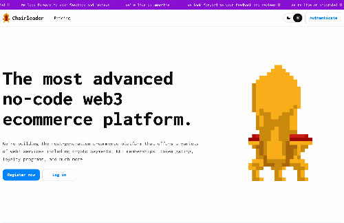 startuptile Chairleader.xyz – No-code Web3 eCommerce platform-