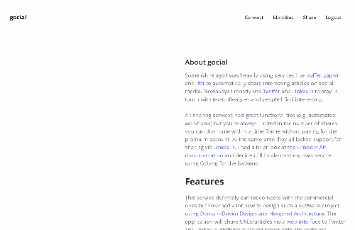 startuptile Gocial – Small PoC for social media interactions-