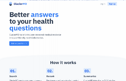 startuptile GlacierMD-A search engine for health nerds.