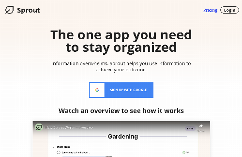 startuptile Sprout – The one app you need to stay organized-