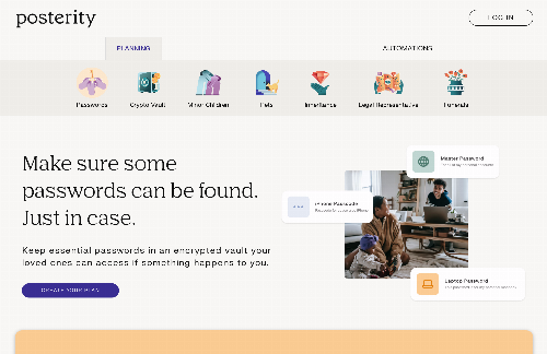 startuptile Posterity Passwords – Transfer passwords to loved ones after death-