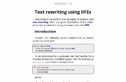 startuptile Text Rewriting Using IIFEs-