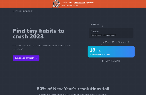 startuptile Visualize Habit-Find tiny habits to crush 2023