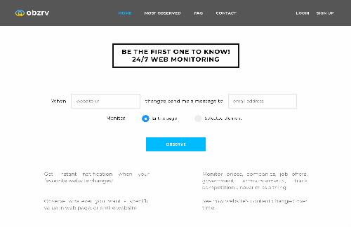 startuptile Obzrv.it-Monitor the web: prices job offers announcements