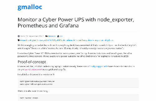 startuptile Monitor a Cyber Power UPS with node_exporter, Prometheus and Grafana-