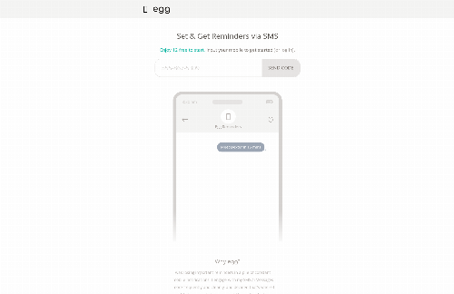 startuptile Egg. Easy Reminders by SMS-