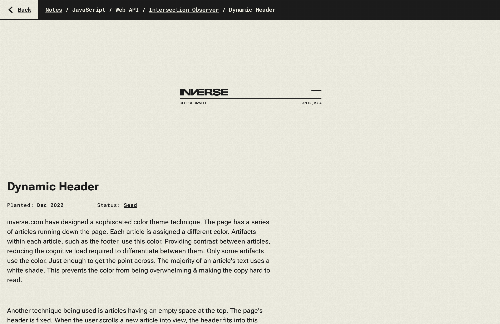 startuptile How to create a dynamic header using the Intersection Observer-