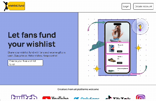 startuptile wishlist fund-Let fans fund your wishlist with cash towards gifts