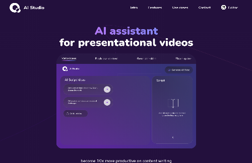 startuptile Quinvio AI-Easy creation of presentational videos with AI help