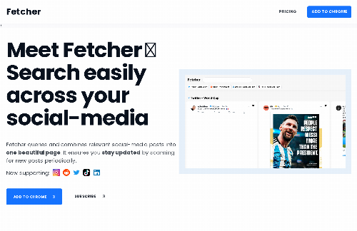 startuptile Fetcher – Search across your social media-