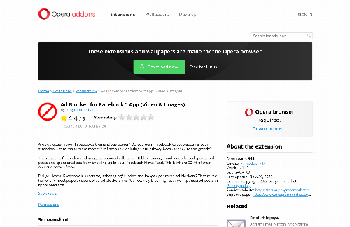 startuptile Facebook Ad Blocker for Opera-