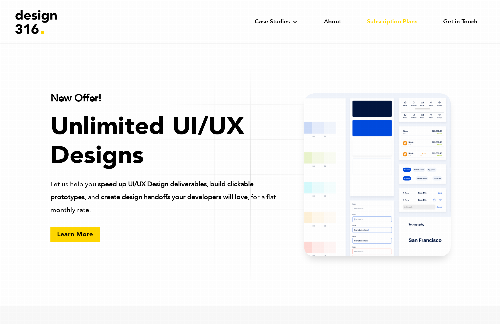 startuptile Unlimited UI/UX Design by design316-Speed up UI/UX Design deliverables for a flat monthly rate.