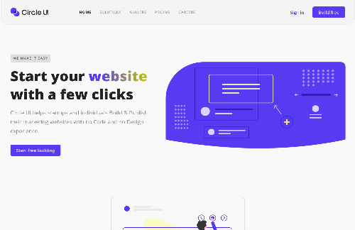 startuptile Circle UI-Website builder as simple as note apps