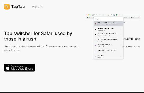 startuptile TapTab – Tab switching web extension for Safari-