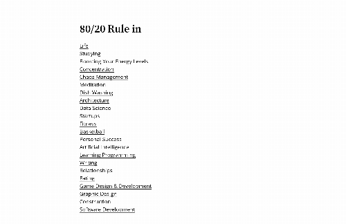 startuptile 80/20 Rule in Everything-