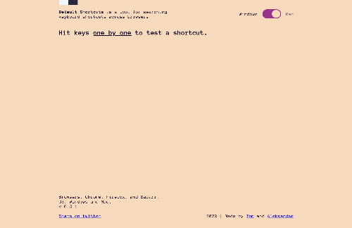 startuptile Test if your shortcut conflicts with any default shortcuts in browsers-
