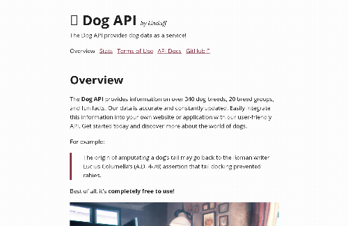 startuptile Dog API-