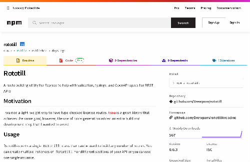startuptile Rototill a Node.js library to make type-safe routes for Express-