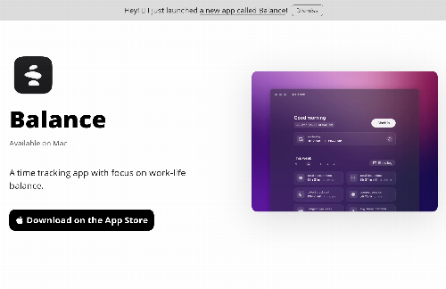 startuptile Balance-A time tracking app with focus on work-life balance