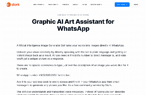startuptile Graphic AI Art Assistant for WhatsApp-