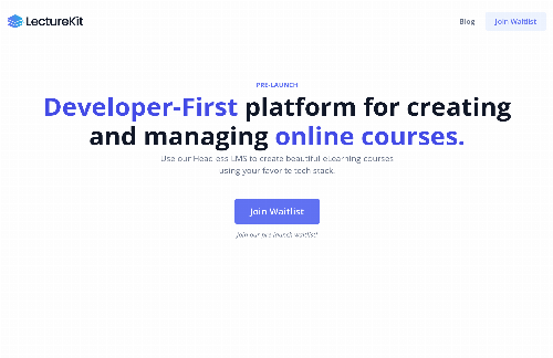 startuptile LectureKit-Developer-First tool for creating & managing online courses.