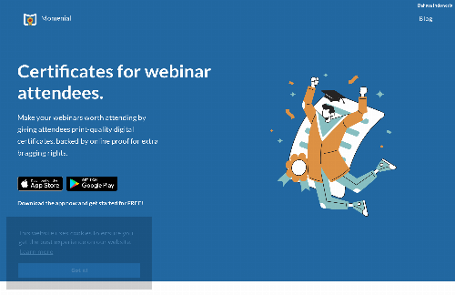 startuptile Momenial, Certificates for Webinar Attendees-