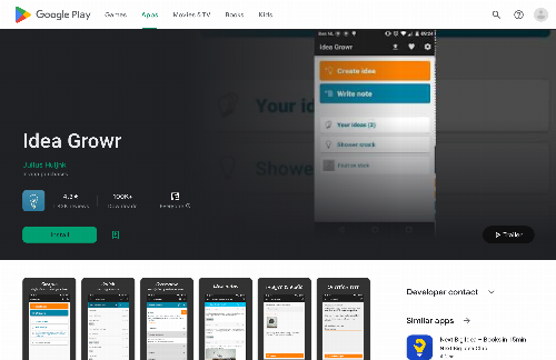startuptile Idea Growr-App to quickly capture ideas grow them with question sets