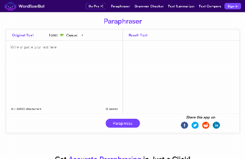 startuptile WordfixerBot-Language processing tool 