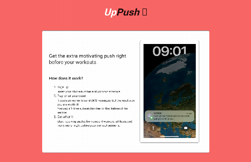 startuptile UpPush-Get the extra motivating push right before your workouts.