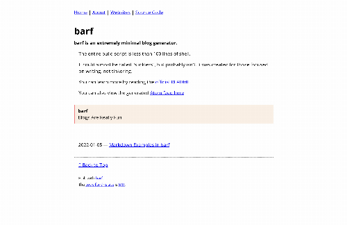 startuptile Barf – An Minimal Blog Generator-