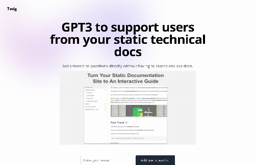 startuptile GPT3 Get answers to technical questions from your documentation site-